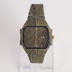 New Women Stylish Chain Wrist Watch Black&Yellow Shade