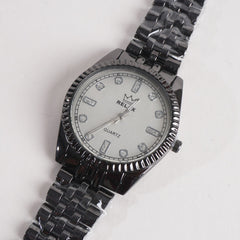 Women Stylish Chain Wrist Watch Black With White Dial