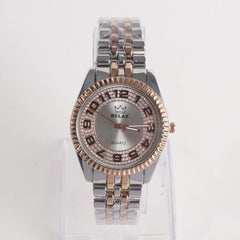 Two Tone Women Stylish Chain Wrist Watch White Dial