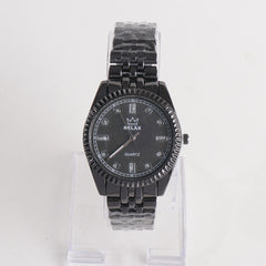 Women Stylish Chain Wrist Watch Black With Black Dial