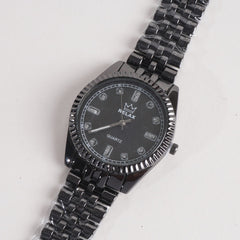 Women Stylish Chain Wrist Watch Black With Black Dial