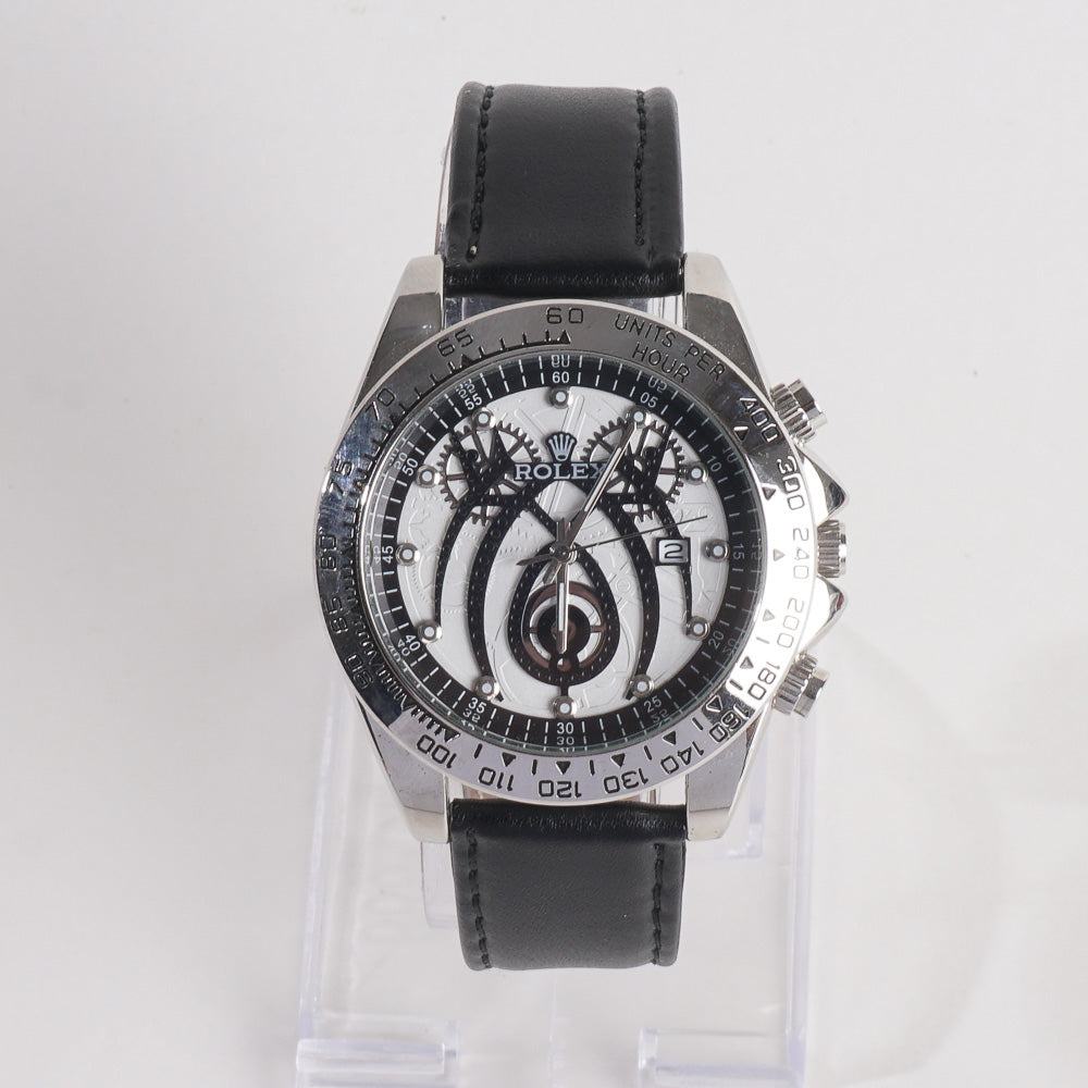 Mens Wrist Watch Silver&Black