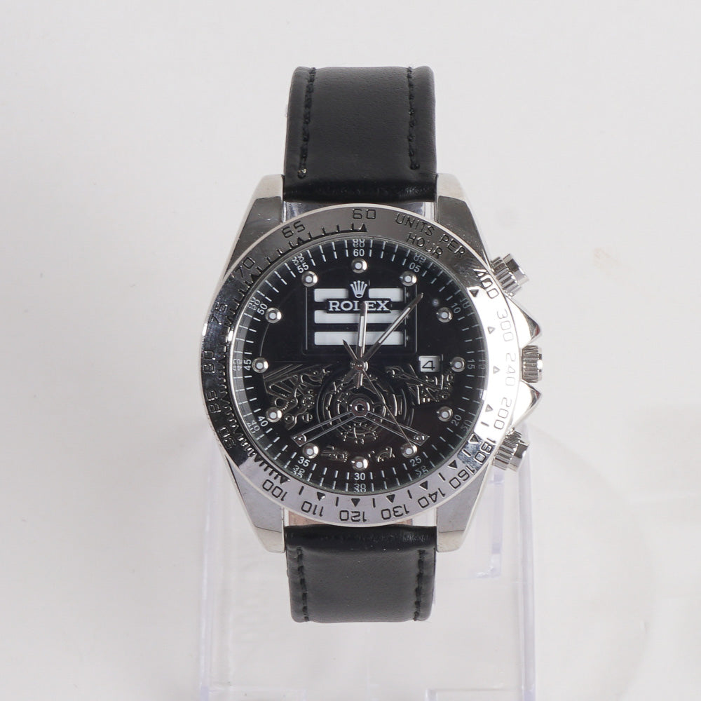 Mens Wrist Watch Silver&Black
