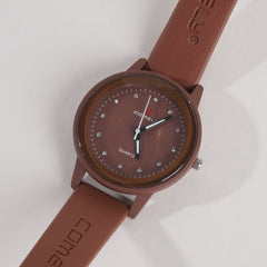Comely Women Band Wrist Watch Brown