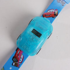 KIDS CHARACTER WRIST WATCH WITH CAR LIGHT AND MUSIC