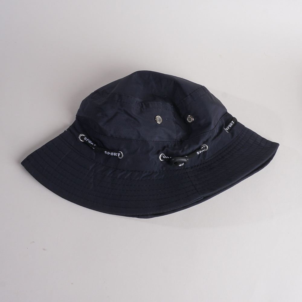 Dark Blue Spring Summer Wide Brim Beach Flip Hat
