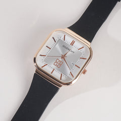 Men Casual Watch Black With White Dial G