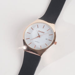 Men Casual Watch Black with White Dial R