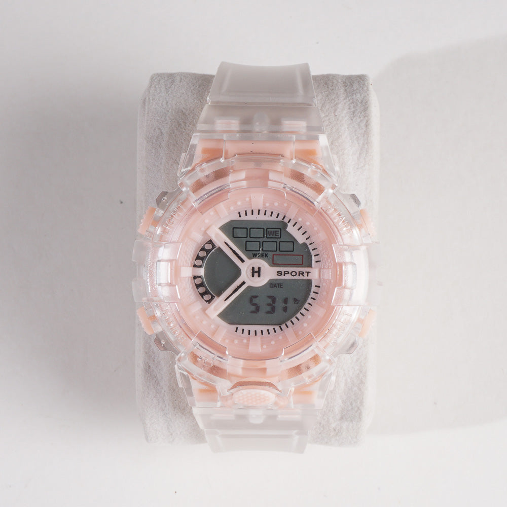 Pink sports digital watch for kids