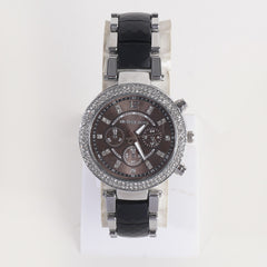 Women Chain Wrist Watch MK Silver Black