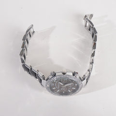 Women Chain Wrist Watch MK Silver Black