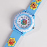 Kids Flower Design Watch Blue