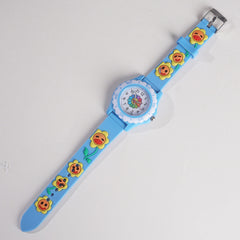 Kids Flower Design Watch Blue
