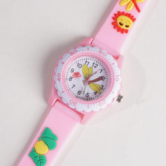 Kids Flower Design Watch Pink