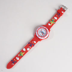 Kids Flower Design Watch Red