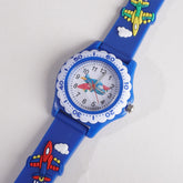 Kids Flower Design Watch Blue