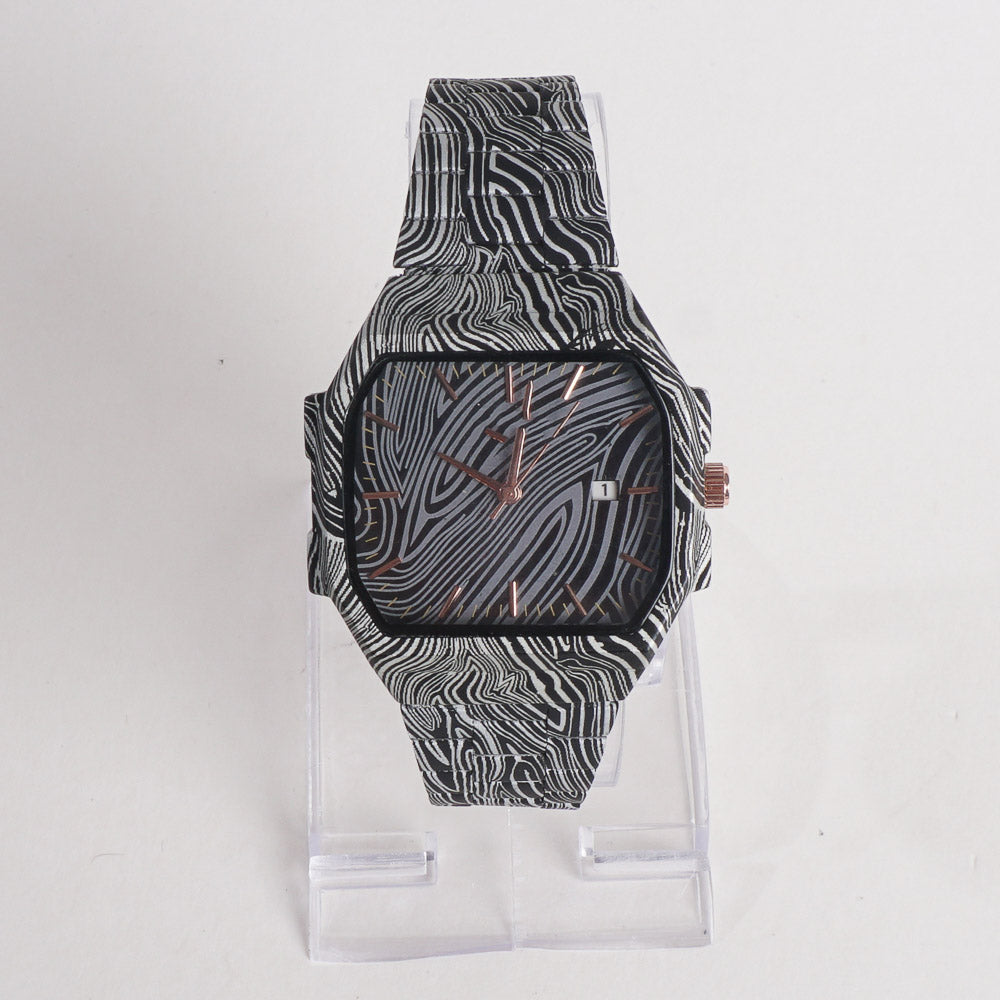 New Women Stylish Chain Wrist Watch Grey & Black