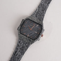 New Women Stylish Chain Wrist Watch Grey & Black