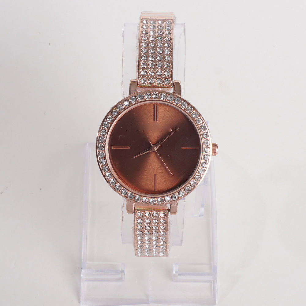 Women Stylish Chain Wrist Watch Rosegold MK
