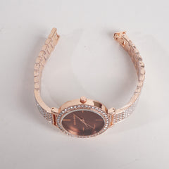 Women Stylish Chain Wrist Watch Rosegold MK