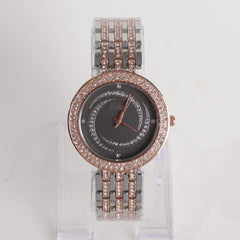 Two Tone Women Stylish Chain Wrist Watch Silver&Rosegold D