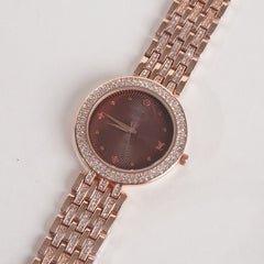 Women Stylish Chain Wrist Watch Rosegold