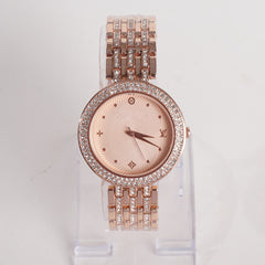 Women Stylish Chain Wrist Watch Rosegold