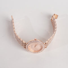 Women Stylish Chain Wrist Watch Rosegold