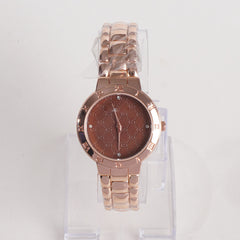 Women Stylish Chain Wrist Watch Rosegold G
