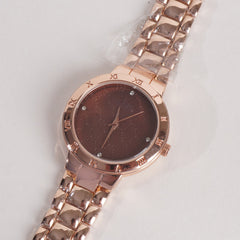Women Stylish Chain Wrist Watch Rosegold G