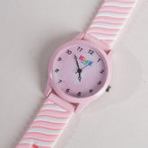 Rubber Strap Fashion Dial Wrist Watch Light Pink