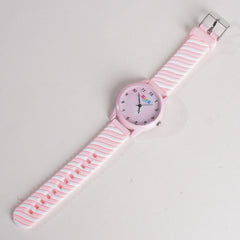 Rubber Strap Fashion Dial Wrist Watch Light Pink