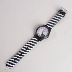 Rubber Strap Fashion Dial Wrist Watch Black