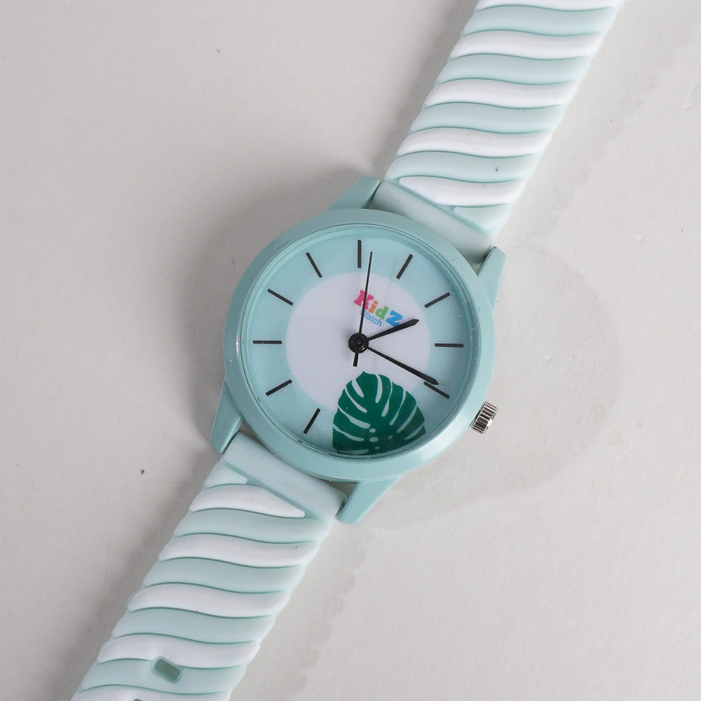 Rubber Strap Fashion Dial Wrist Watch Light Green