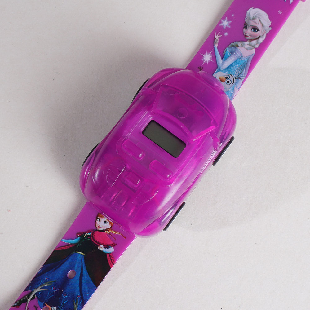 KIDS CHARACTER WRIST WATCH WITH CAR LIGHT AND MUSIC