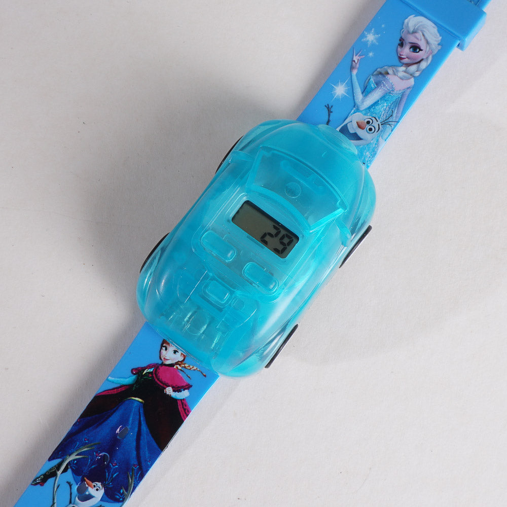KIDS CHARACTER WRIST WATCH WITH CAR LIGHT AND MUSIC