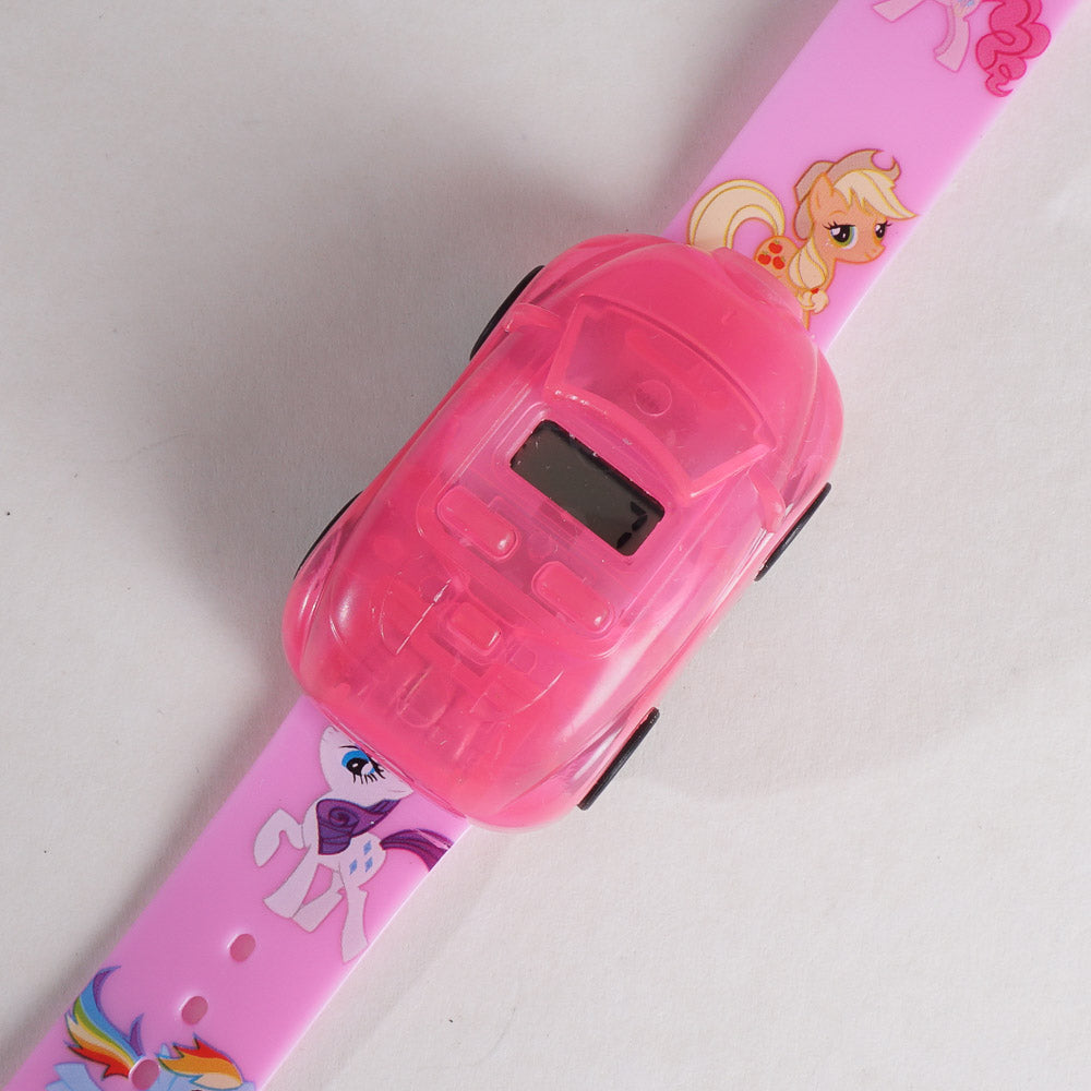 KIDS CHARACTER WRIST WATCH WITH CAR LIGHT AND MUSIC