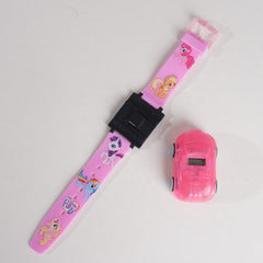 KIDS CHARACTER WRIST WATCH WITH CAR LIGHT AND MUSIC
