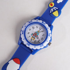 Kids Flower Design Watch Blue