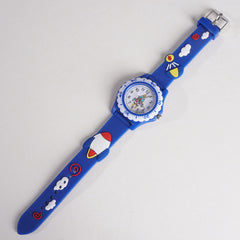 Kids Flower Design Watch Blue
