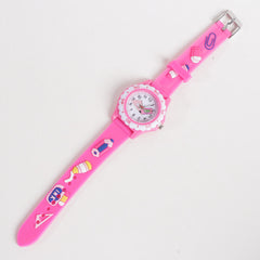 Kids Flower Design Watch Pink