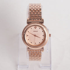 Women Stylish Chain Wrist Watch Rosegold V