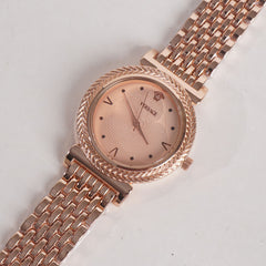 Women Stylish Chain Wrist Watch Rosegold V