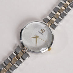 Two Tone Women Stylish Chain Wrist Watch White Dial F