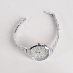 Women Stylish Chain Wrist Watch Silver With White Dial