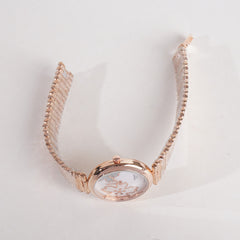 Women Stylish Chain Wrist Watch Rosegold With White Dial