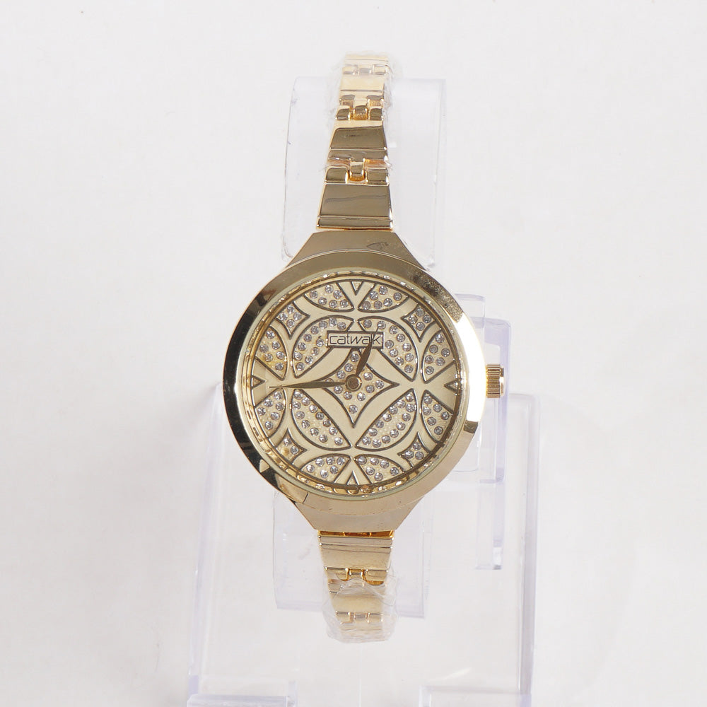 Women Stylish Chain Wrist Watch Golden