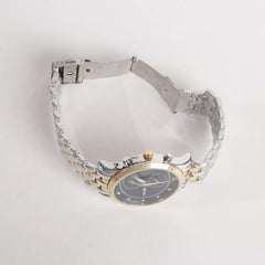Two Tone Mens Silver&Golden Black Dial TBS-C Chain Watch