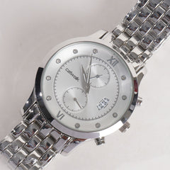 Mens Silver White Black Dial TBS-C Chain Watch
