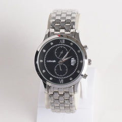 Mens Silver Black Dial TBS-C Chain Watch